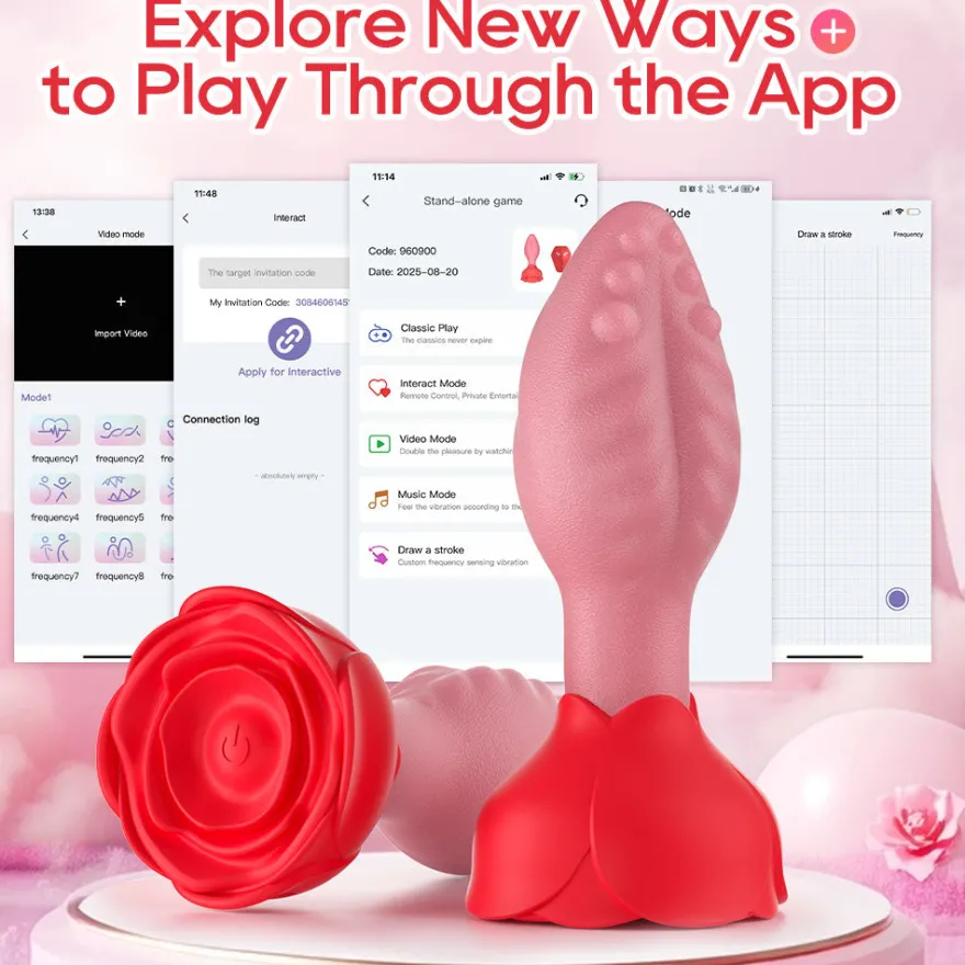 Anal Vibrator Plug Vibration App GM-561 Rot