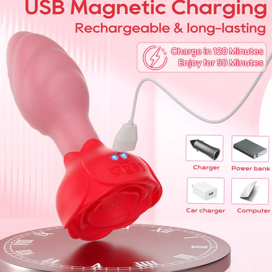 Anal Vibrator Plug Vibration App GM-561 Rot