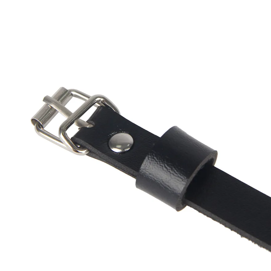 Black PU Leather Bondage Garter mit Kette verstellbar Fetisch Strap