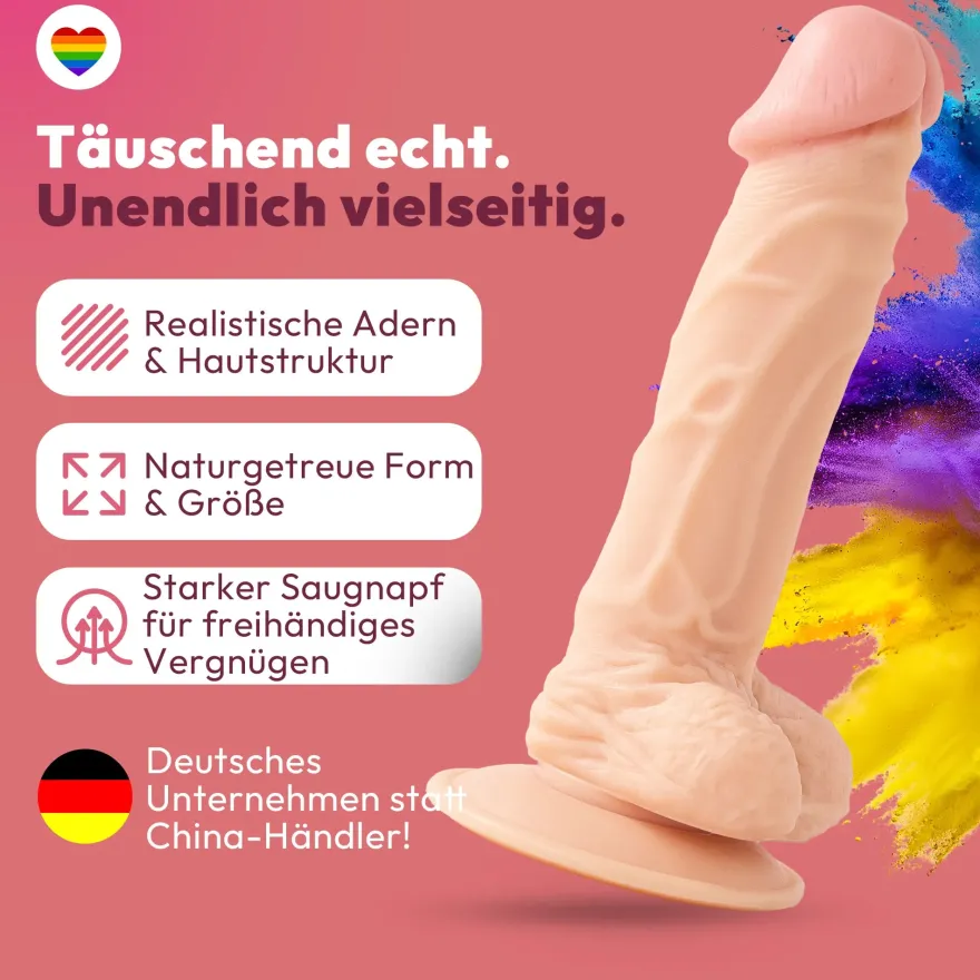 21cm Dildo no Vibrator Sex Toy Saugnapf Penis Anal PVC 3D Adern Hoden