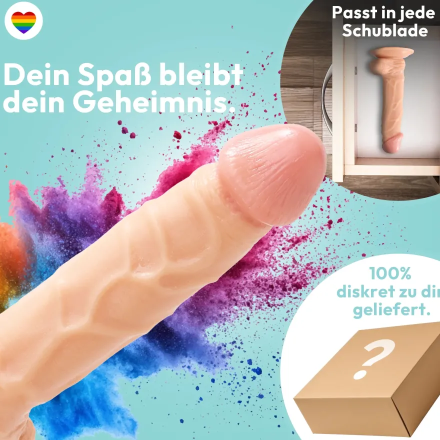 21cm Dildo no Vibrator Sex Toy Saugnapf Penis Anal PVC 3D Adern Hoden