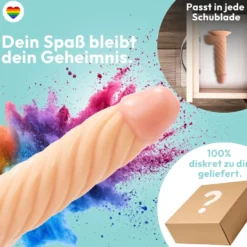 22cm Dildo no Vibrator Sex Toy Saugnapf Penis Anal PVC 3D Adern Hoden gewellt