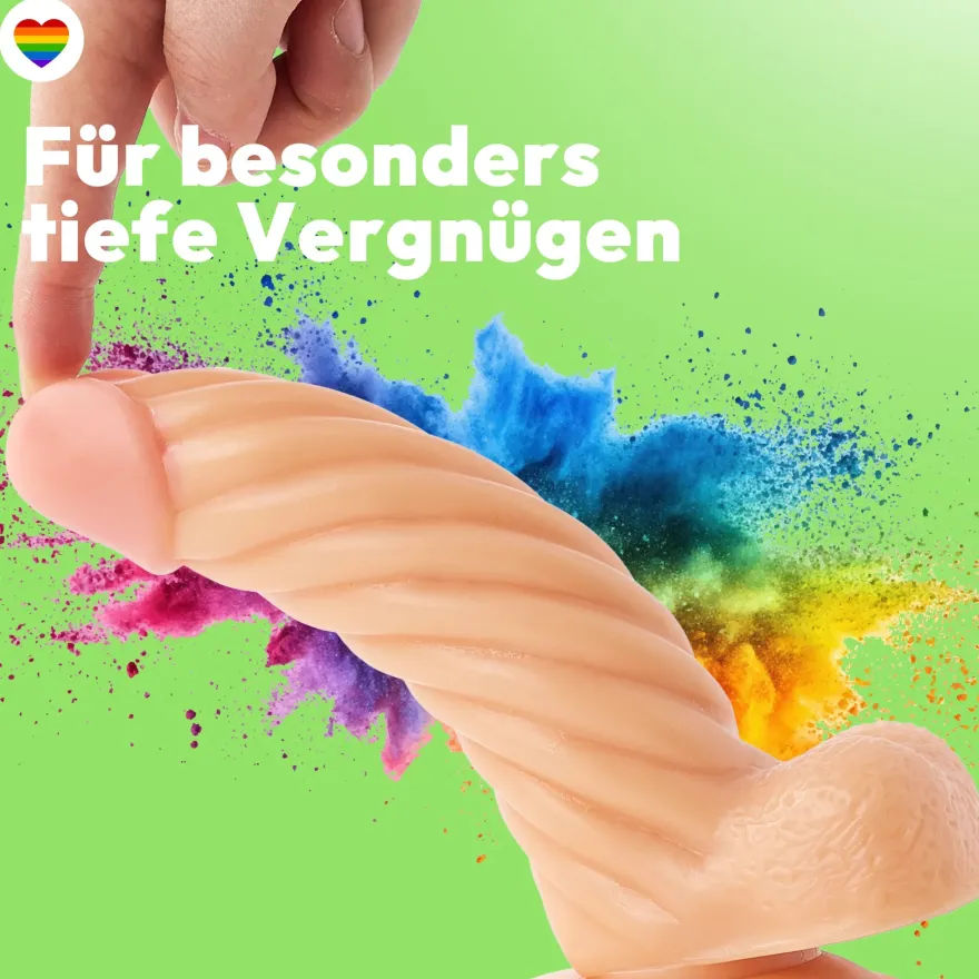 22cm Dildo no Vibrator Sex Toy Saugnapf Penis Anal PVC 3D Adern Hoden gewellt
