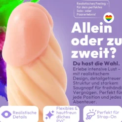 22cm Dildo no Vibrator Sex Toy Saugnapf Penis Anal PVC 3D Adern Hoden gewellt
