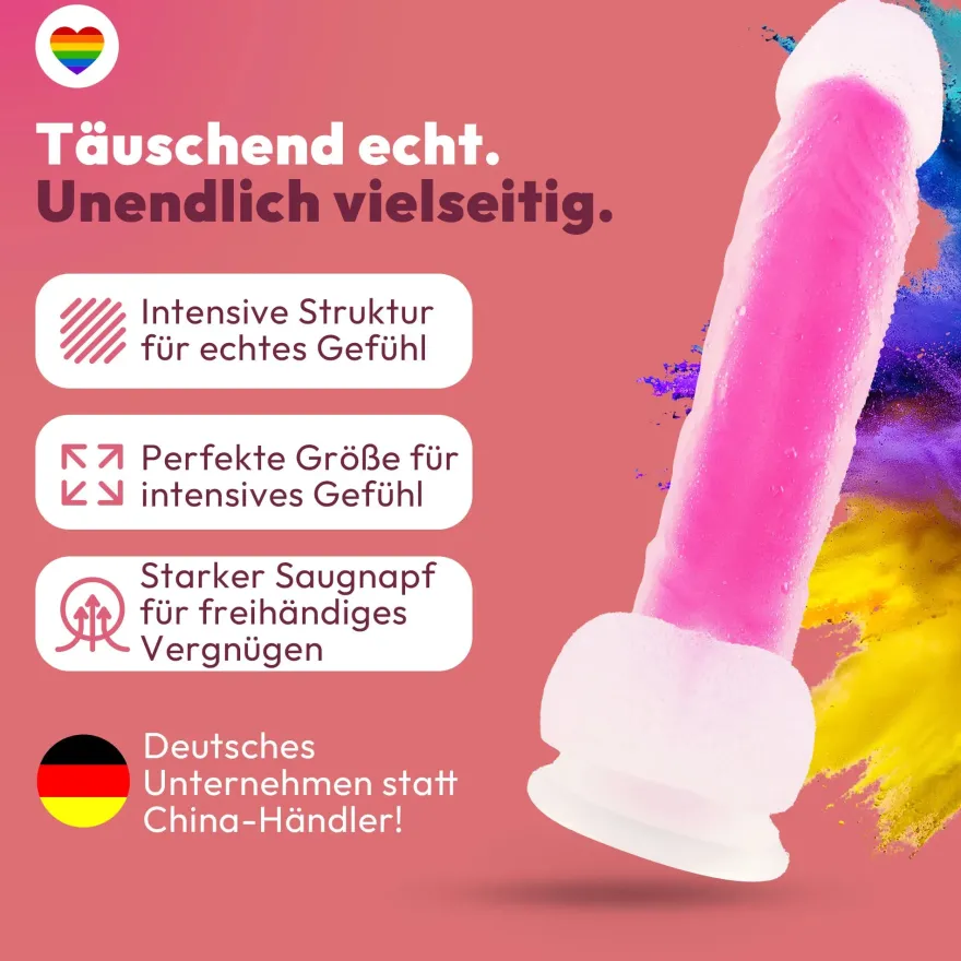 20cm Dildo no Vibrator Sex Toy Saugnapf Penis Anal Silikon 3D Adern Hoden