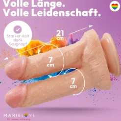 21cm Doppel Dildo no Vibrator Sex Toy Saugnapf Penis Anal PVC 3D Adern Hoden