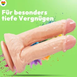 21cm Doppel Dildo no Vibrator Sex Toy Saugnapf Penis Anal PVC 3D Adern Hoden