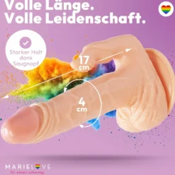 17cm Doppel Dildo no Vibrator Sex Toy Saugnapf Penis Anal PVC 3D Adern Hoden
