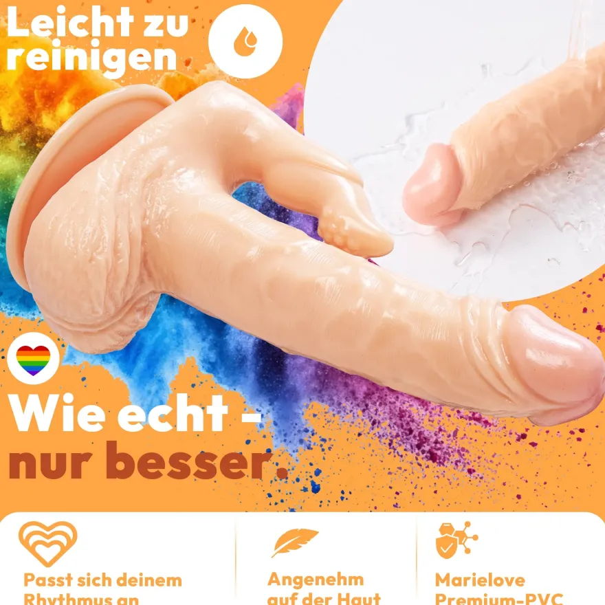 17cm Doppel Dildo no Vibrator Sex Toy Saugnapf Penis Anal PVC 3D Adern Hoden