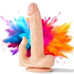 17cm Doppel Dildo no Vibrator Sex Toy Saugnapf Penis Anal PVC 3D Adern Hoden
