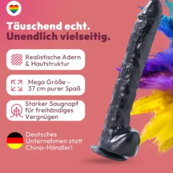 37cm XXL Dildo no Vibrator Sex Toy Saugnapf Penis Anal PVC 3D Adern Hoden