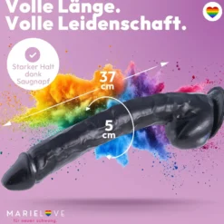 37cm XXL Dildo no Vibrator Sex Toy Saugnapf Penis Anal PVC 3D Adern Hoden