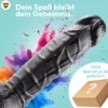 Dildo 20cm mit Hoden & Saugnapf – Schlank, Schwarz
