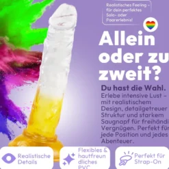 Dildo 20cm mit Saugnapf – Realistisch, 4 Farben