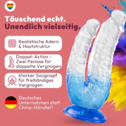 Doppel-Dildo für Doppelpenetration 4 Farben
