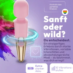 Elaria Wand Massagegerät 10 Stufen sehr stark Massagestab Akku Vibrator Sexspielzeug
