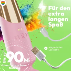 Elaria Wand Massagegerät 10 Stufen sehr stark Massagestab Akku Vibrator Sexspielzeug