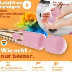 Elaria Wand Massagegerät 10 Stufen sehr stark Massagestab Akku Vibrator Sexspielzeug