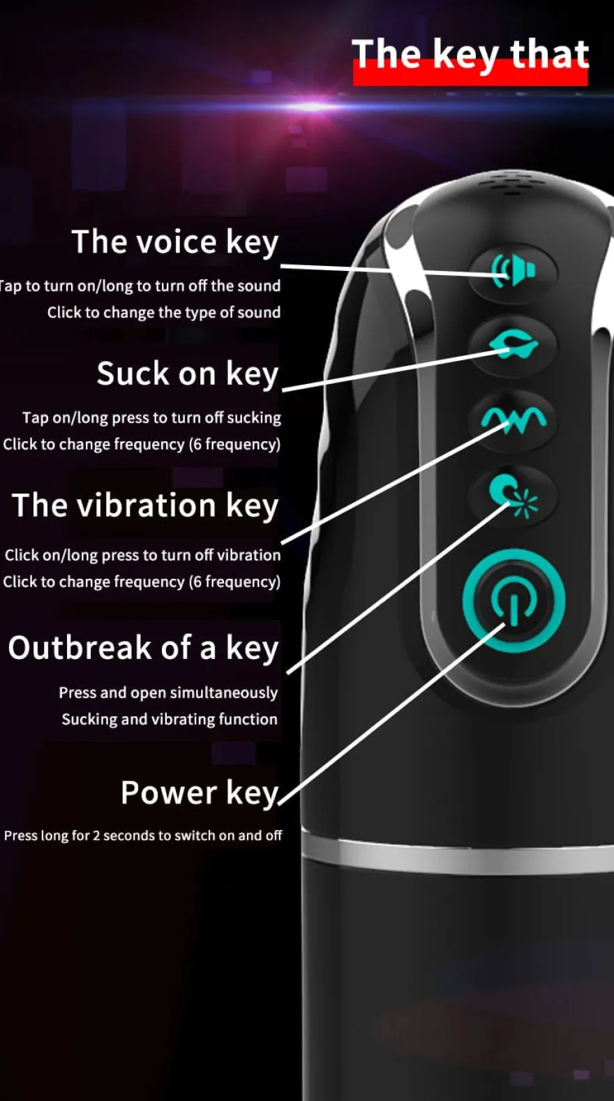 Elektrischer Masturbator Blowjob Simulator App Steuerung