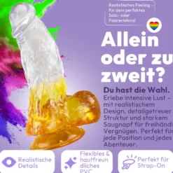 Extra dicker Dildo mit Saugnapf 21,5 cm 4 Farben
