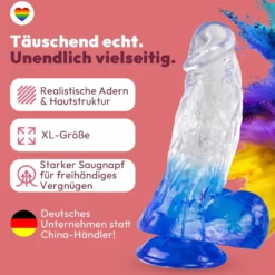 Extra dicker Dildo mit Saugnapf 21,5 cm 4 Farben