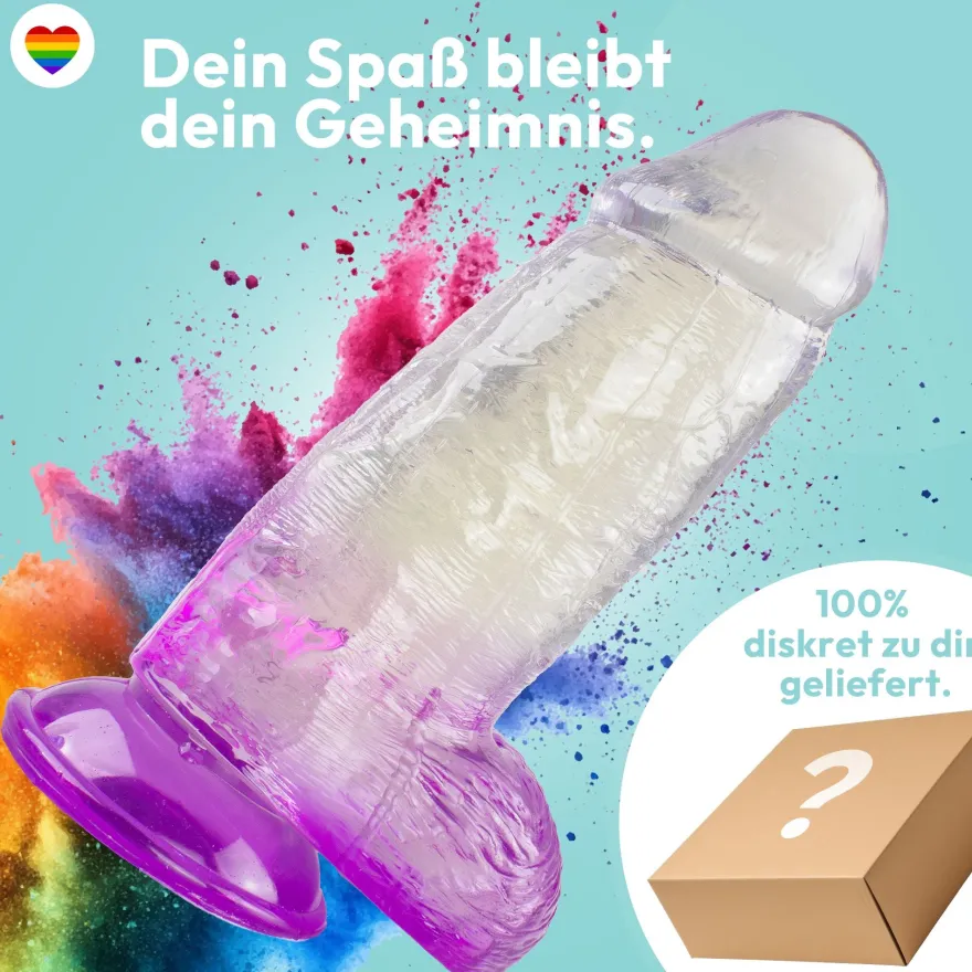 Extrem dicker Dildo mit Saugnapf Ø 8 cm 4 Farben