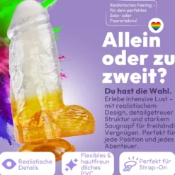 Extrem dicker Dildo mit Saugnapf Ø 8 cm 4 Farben