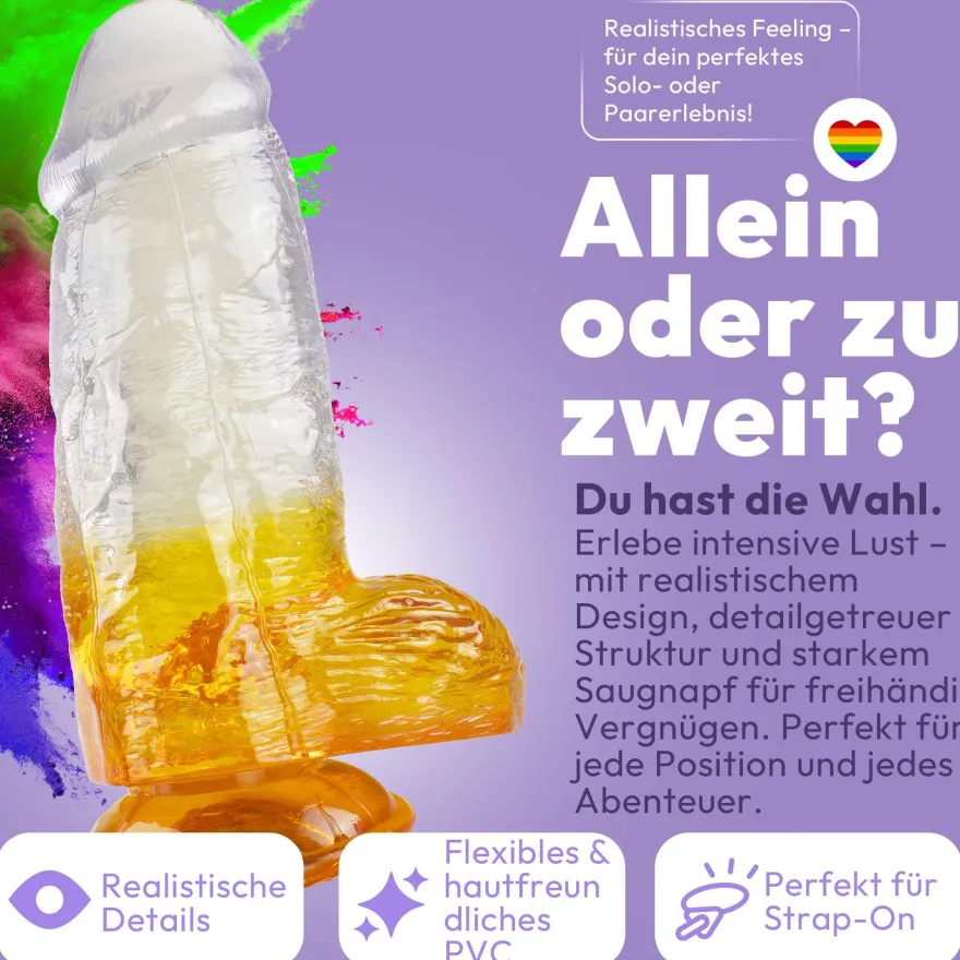 Extrem dicker Dildo mit Saugnapf Ø 8 cm 4 Farben