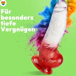 Extrem gebogener Dildo mit Saugnapf 21 cm 4 Farben