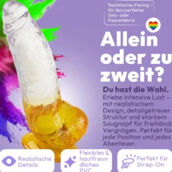 Extrem gebogener Dildo mit Saugnapf 21 cm 4 Farben