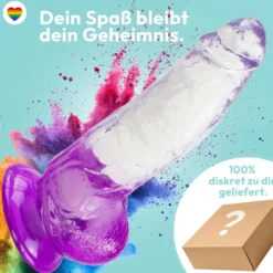 Extrem gebogener Dildo mit Saugnapf 21 cm 4 Farben