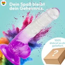 Glatter Dildo mit Saugnapf 20 cm 4 Farben