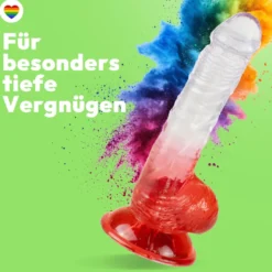 Glatter Dildo mit Saugnapf 20 cm 4 Farben