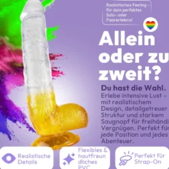 Langer Dildo mit Saugnapf 28,5 cm 4 Farben