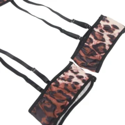 Leopard Print Sexy Lingerie Set – Headwear, Garter & Bra Outfit, High-Quality