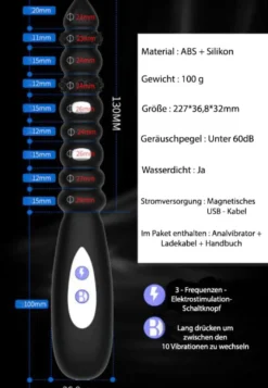 marielove Analvibrator mit Perlen