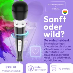 marielove Magic Wand Vibrator Magic Wand Netz Schwarz