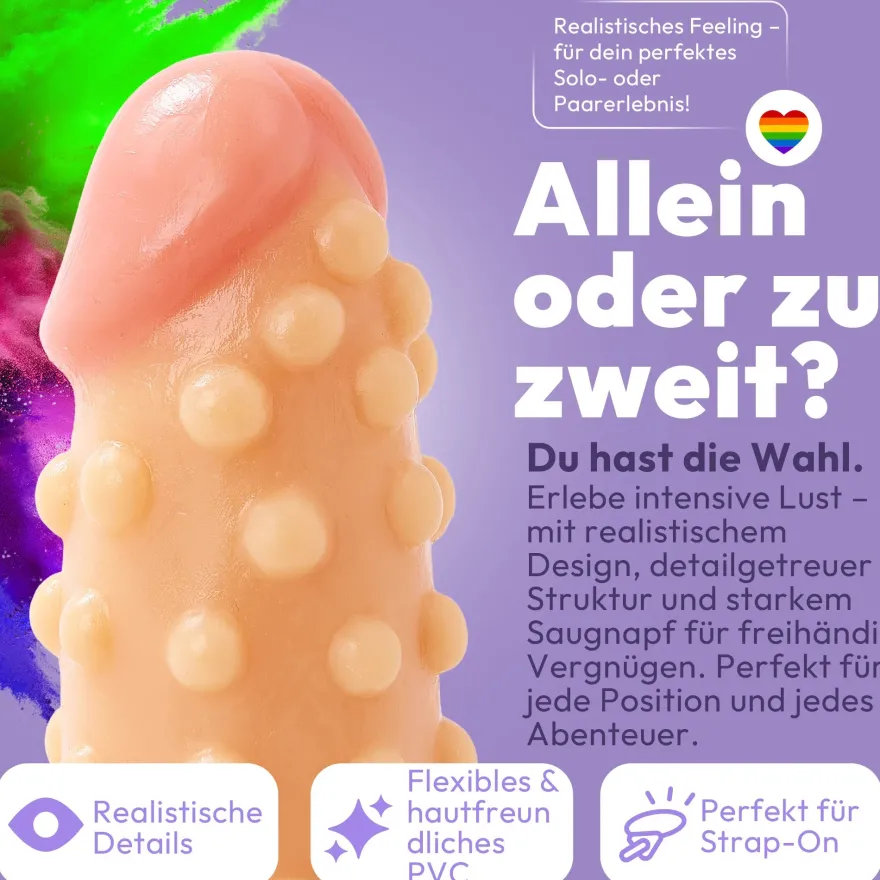 marielove realistischer 24cm Saugnapfdildo mit Hoden und Noppen