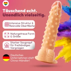 marielove realistischer 24cm Saugnapfdildo mit Hoden und Noppen