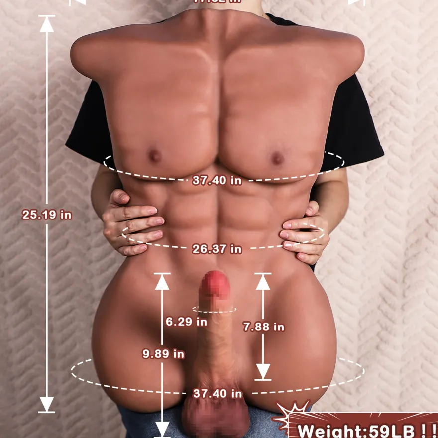 Masturbator Männer Torso Dildo mit Anal Öffnung Owen-Leo