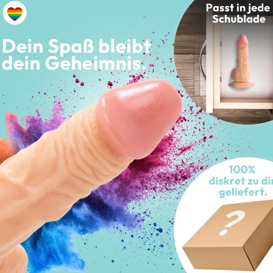 185mm Dildo no Vibrator Sex Toy Saugnapf Penis Anal PVC 3D Adern Hoden