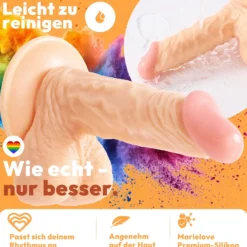 185mm Dildo no Vibrator Sex Toy Saugnapf Penis Anal PVC 3D Adern Hoden