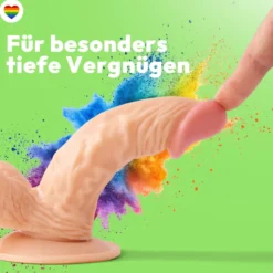 185mm Dildo no Vibrator Sex Toy Saugnapf Penis Anal PVC 3D Adern Hoden