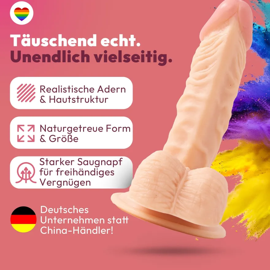 185mm Dildo no Vibrator Sex Toy Saugnapf Penis Anal PVC 3D Adern Hoden