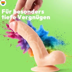 215mm Dildo no Vibrator Sex Toy Saugnapf Penis Anal PVC 3D Adern Hoden