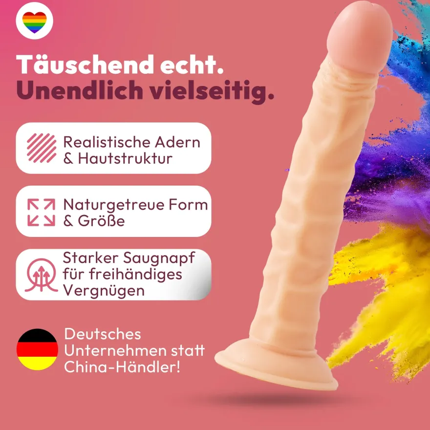 255mm Dildo no Vibrator Sex Toy Saugnapf Penis Anal PVC 3D Adern Schaft