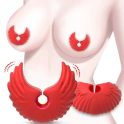 Nippel Vibrator Brustwarzen Stimulator Wasserdicht USB GM-537 Rot