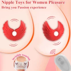 Nippel Vibrator Brustwarzen Stimulator Wasserdicht USB GM-537 Rot