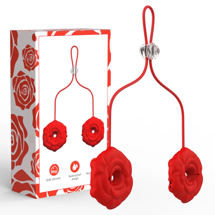 Nippel Vibrator Brustwarzen Stimulator Wasserdicht USB GM-519 Rot