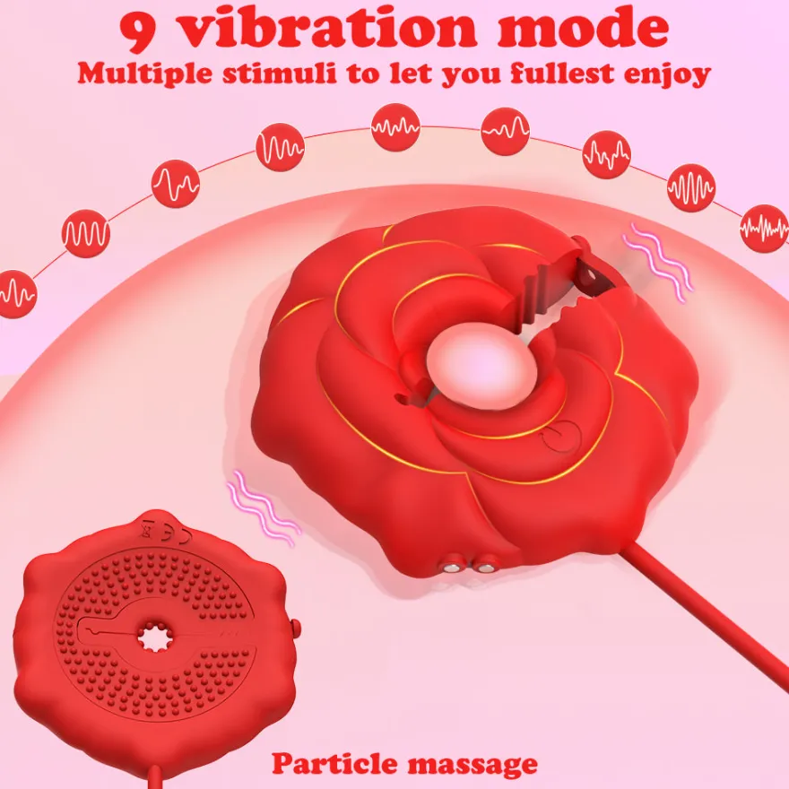 Nippel Vibrator Brustwarzen Stimulator Wasserdicht USB GM-519 Rot